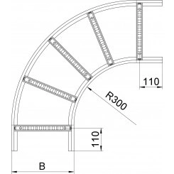 Секция угловая 90град. (LB 90 630 R3 FT) Секция угловая 90град. (LB 90 630 R3 FT)