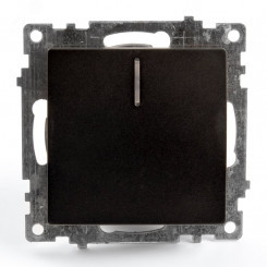 Выключатель 1-клавишный c индикатором, серия Катрин, черный, Stekker (GLS10-7101-05)