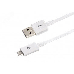 Кабель USB microUSB длинный штекер 1 м белый (etm18-4269-20)