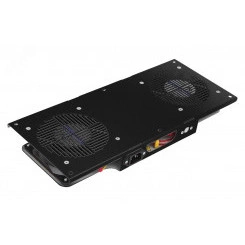 Модуль вентиляторный потолочный 2 вентилятора с термодатчиком 35С чёрный (130411-01252)