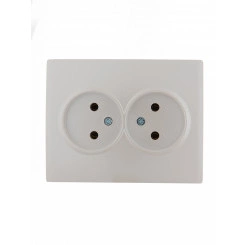 KARINA Розетка двойная б/з ПБТ жемчужно-белый перламутр (10шт/120шт) (707-3000-128B) KARINA Розетка двойная б/з ПБТ жемчужно-белый перламутр (10шт/120шт) (707-3000-128B)