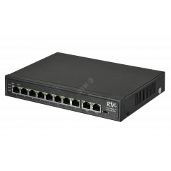 Коммутатор неуправляемый PoE 8 портов 10/100 Мб/с, 2хRJ45, 120 Вт (1NS08F-2T)