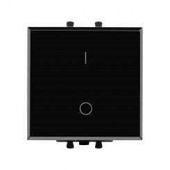 Выключатель двухполюсный одноклавишный модульный, ''Avanti'', ''Черный квадрат'', 2 модуля (4402222)