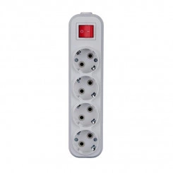 Колодка удлинителя 4-м 16А с заземл. с выкл. АБС-пластик бел. TOKOV ELECTRIC TKE-C01-KU4-ZV