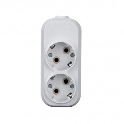 Колодка удлинителя 2-м 16А с заземл. АБС-пластик бел. TOKOV ELECTRIC TKE-C01-KU2-Z