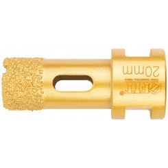 Коронка кольцевая для УШМ, М14, по керамограниту, камню и кафелю алмазная, вакуумное спекание 20х60 мм