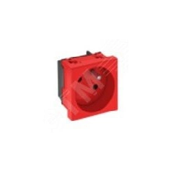 Розетка одинарная 33° французский стандарт, 250 В, 16A (красный)