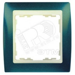 Рамка на 4 поста, S82, синий металлик - сл.кость