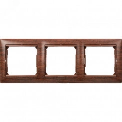 VALENA Рамка 3 поста горизонтальная тонированное дерево