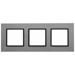 Рамка на 3 поста, металл, Эра Elegance, титан+антр, 14-5203-42