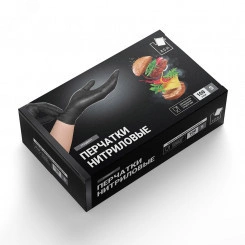 Перчатки нитриловые стандарт (7 гр) черные S, 100 шт Перчатки нитриловые стандарт (7 гр) черные S, 100 шт