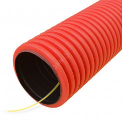 Труба гофрированная двустенная ПЭ гибкая тип 750 с/з красная д90 (50м/уп)