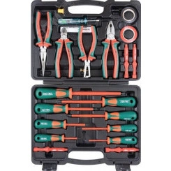 Набор диэлектрический с изолентой, отверток стержневых и шарнирно-губцевого инструмента, 20 предметов Набор диэлектрический с изолентой, отверток стержневых и шарнирно-губцевого инструмента, 20 предметов