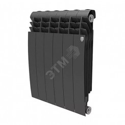 Радиатор биметаллический секционный 500/87/12 боковое подключение цвет Noir Sable