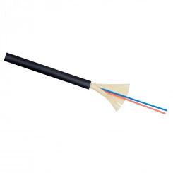 Кабель волоконно-оптический 50/125 (OM3) многомодовый, 2 волокна, плотное буферное покрытие (tight buffer), внутренний/внешний, (-40C ~ +60), LSZH, черный, (F40020205B)