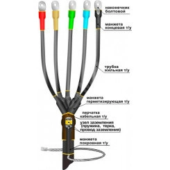 Муфта кабельная концевая 1ПКВ(Н)ТпбНнг-LS-5х(150-240) с наконечниками болтовыми Муфта кабельная концевая 1ПКВ(Н)ТпбНнг-LS-5х(150-240) с наконечниками болтовыми