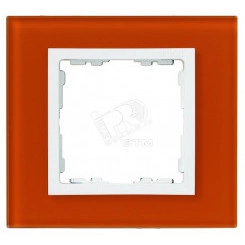 Рамка на 1 пост, S82N, оранжевый - белый (стекло)