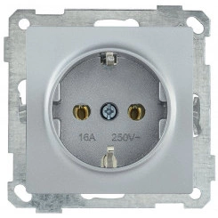 РС11-1-0-Б Розетка с заземляющим контактом 16А BOLERO серебряный IEK РС11-1-0-Б Розетка с заземляющим контактом 16А BOLERO серебряный IEK