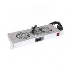 Модуль вентиляторный NTSS крепление на 19 1U, 3 элемента, электронный термоконтроллер, цифровой термодатчик, черный RAL 9005 Модуль вентиляторный NTSS крепление на 19 1U, 3 элемента, электронный термоконтроллер, цифровой термодатчик, черный RAL 9005