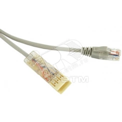 Патч-корд 110 тип-RJ45 2 пары Ethernet LSZH серый (1м)