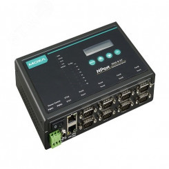 8-портовый преобразователь RS-232/422/485 в       Ethernet в настольном исполнении