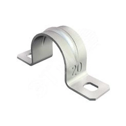 Крепежная скоба металл. двухлапковая 19mm