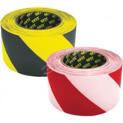 Лента сигнальная (черно-желтая) 50 мм х 100 м