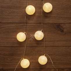 Тайские домашние фонарики Пломбир 1.5 м, 10 LED, прозрачный ПВХ, цвет свечения теплый белый, 2 х АА (батарейки не в комплекте) NEON-NIGHT