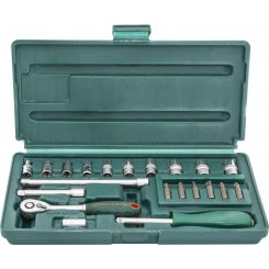 Набор головок торцевых 1/4''DR, 4-13 мм, 21 предмет Набор головок торцевых 1/4''DR, 4-13 мм, 21 предмет