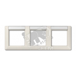 Рамка 3 поста с полем для надписи горизонтальная слоновая кость