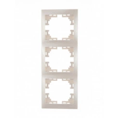 MIRA Рамка 3 поста вертикальная жемчужно-белый    перламут без вставок