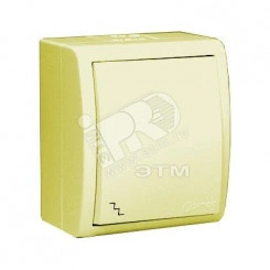 Simon15 Aqua Выключатель проходной (переключатель) с подсветкой IP54 10А 250В винтовой зажим S15A сл. кость