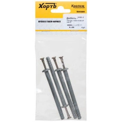 Дюбель-гвоздь 6х80 грибовидный бортик, нейлон (4шт)