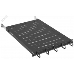 Полка стац. 19д 1U орг. щет. 120кг 850мм черная ITK by ZPAS