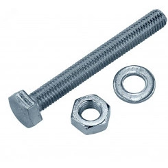 Болт DIN933 8.8 с шестигранной головкой оцинк. М12х100 + гайка + шайба (2 шт) Болт DIN933 8.8 с шестигранной головкой оцинк. М12х100 + гайка + шайба (2 шт)