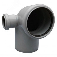 Отвод комбинированный канализационный с дополнительным входом слева 110х45/50 Ростурпласт Отвод комбинированный канализационный с дополнительным входом слева 110х45/50 Ростурпласт