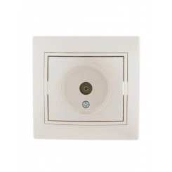 Мира Розетка ТВ окон жемчужно-белый перламутр со  вставкой