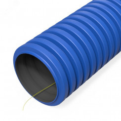 Труба гофрированная двустенная ПНД гибкая тип 750 (SN57) с/з синяя d32 мм (150м/уп)
