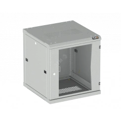 Шкаф наст. разбор TLK 19д 18U стеклянная дверь Ш600хВ904хГ600мм серый