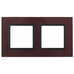Рамка на 2 поста, стекло, Эра Elegance, бордо+антр, 14-5102-25