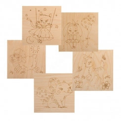 Доски для выжигания 5 шт. ''Зверюшки''