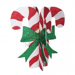 Фигура профессиональная елочная Карамельная палочка 3D 89х78см белый/красный