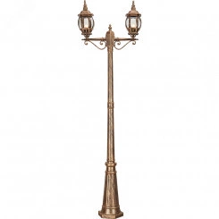 Светильник НТУ-2х100w столб-2.29м Е27 IP44 черное золото Светильник НТУ-2х100w столб-2.29м Е27 IP44 черное золото