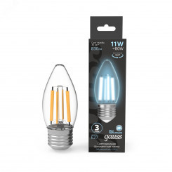 Лампа светодиодная LED 11Вт 830Лм 4100К белая Е27 Свеча Filament Gauss
