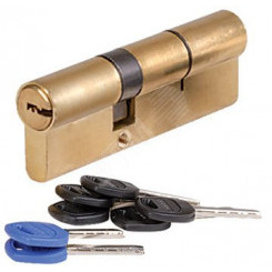Цилиндровый механизм с перекодировкой ключей (Аллюр) 90 мм, ключ-ключ, золото