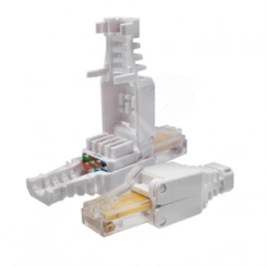 Коннектор безынструментальный 8P8C (Компьютерный разъем) U/UTP Cat.5e (RJ-45) Коннектор безынструментальный 8P8C (Компьютерный разъем) U/UTP Cat.5e (RJ-45)