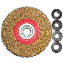 Кордщетка-колесо, стальная латунированная волнистая проволока 150 мм