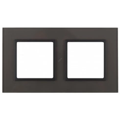 Рамка на 2 поста, стекло, Эра Elegance, серый+антр, 14-5102-32