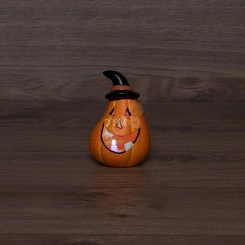 Керамическая домашняя фигурка Тыква в шляпе 7.1х6.7х10.8 см Керамическая домашняя фигурка Тыква в шляпе 7.1х6.7х10.8 см