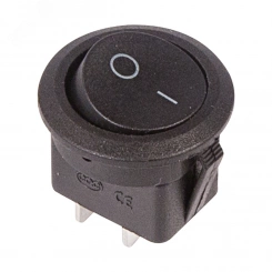 Выключатель клавишный круглый 250V 6А (2с) ON-OFF черный  REXANT